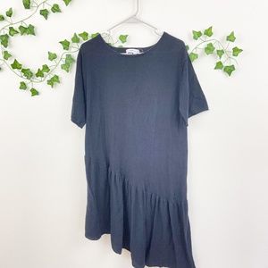 Zara knit black asymmetrical Mini dress Sz S